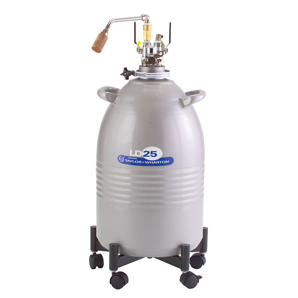 Liquid Nitrogen Storage Dewar 25 L 109 day static hold time from Davis