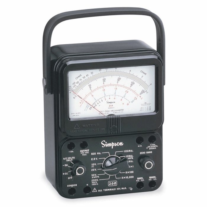 Simpson 260 8 12388 Black Analog Multimeter from Davis Instruments