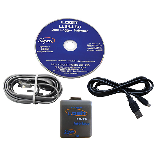 Supco LLSU LOGiT Data Logging PC Software with USB Interface Cable from