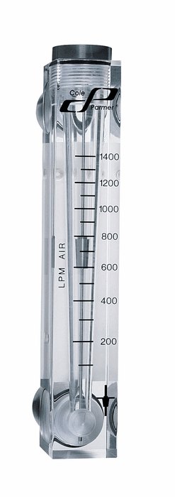 Cole-Parmer 1-10 LPM Acrylic Flowmeter 50 mm Scale for Air