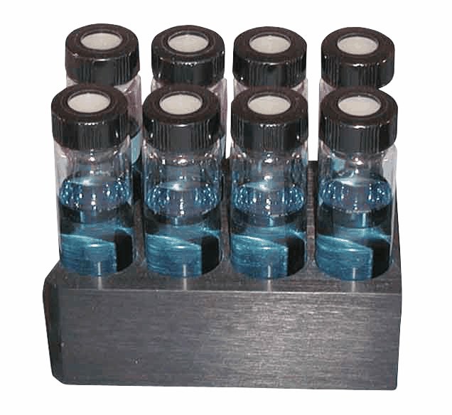 Heater Block 8 Holes holds EPA or Scintillation vials from Davis