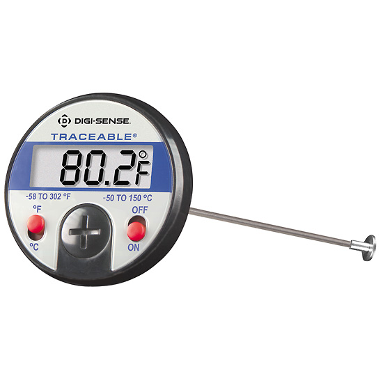 Digi Sense Calibrated Flat Surface Pocket Thermometer 58 to 302 F from