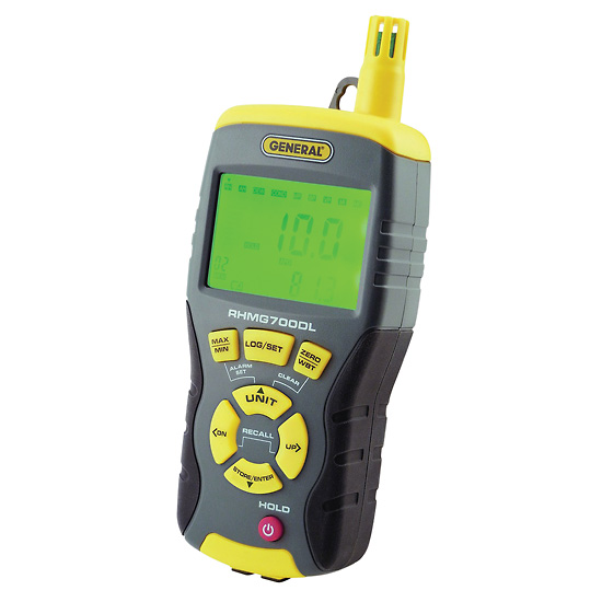 General Tools RHMG700DL 14 in 1 Pin Pinless Digital Moisture Meter with