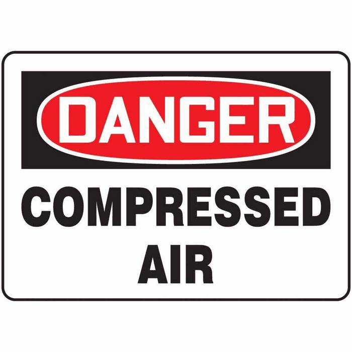 Safety Sign Danger Compressed Air 7 X 10 Adhesive Vinyl From Davis 