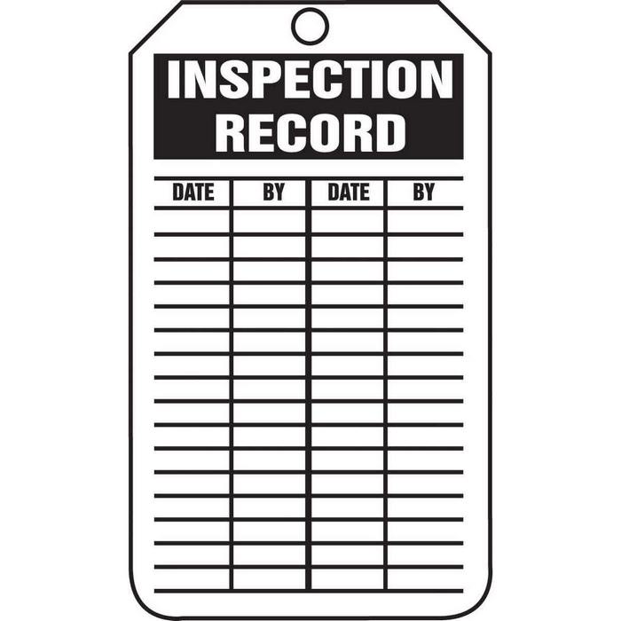 Tag Inspection Record 5 7 8 X 3 3 8 RV Plastic from Davis Instruments