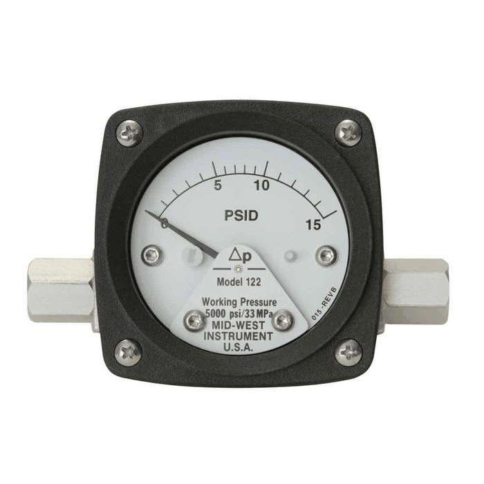 Mid West 122 Piston Type 4 5 Differential Pressure Gauge 30 psi Al from