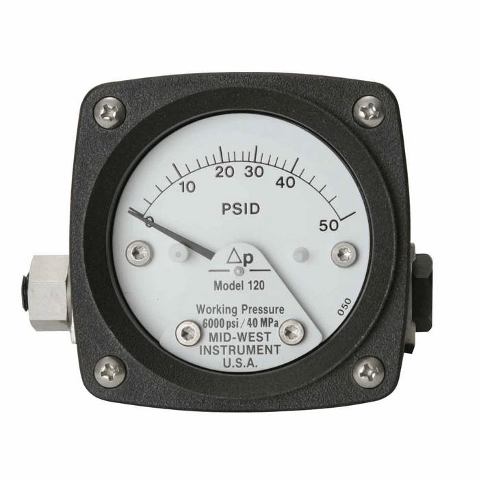 Mid West 120 Piston Type 2 5 Differential Pressure Gauge 10 psi Al from