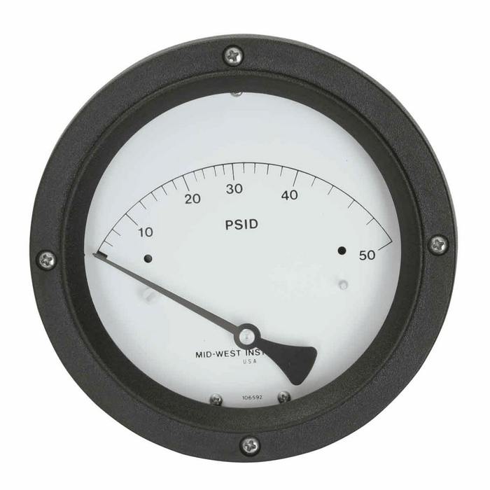 Mid West 120 Piston Type 4 5 Differential Pressure Gauge 10 psi Al from