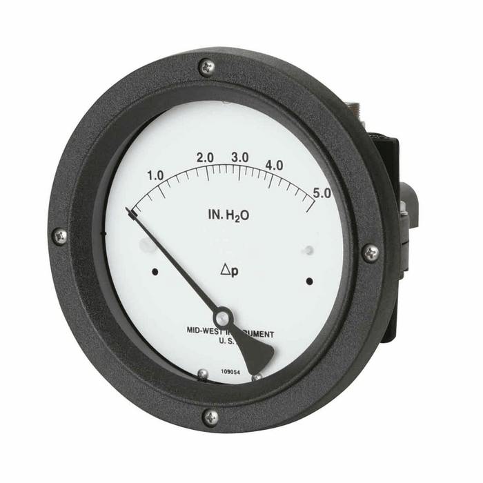 Mid West 130 P Diaphragm Differential Pressure Gauge 50 WC Plastic from