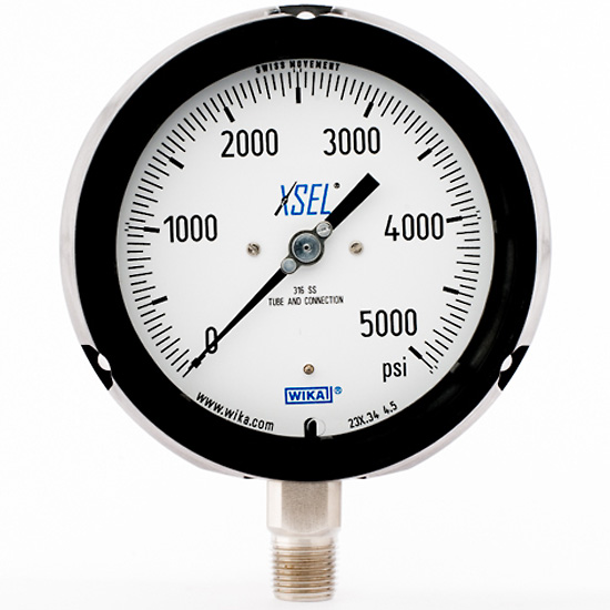 Wika 232 34 4 5 Filled Process Pressure Gauge 0 to 5000 psi Lower from Davis Instruments