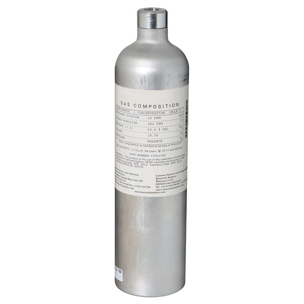 BW Technologies Calibration Gases Four gas mix CH4 O2 18 0 H2S CO 58 L