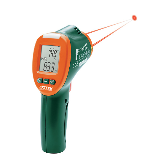 Extech IRT600 Dual Laser Infrared thermometer with Humidity and Dew