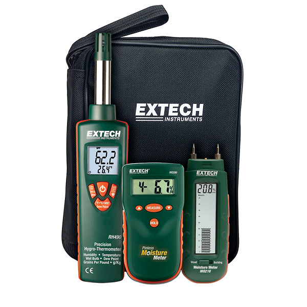 Extech MO280 KW Kit with pin and pinless moisture meters and