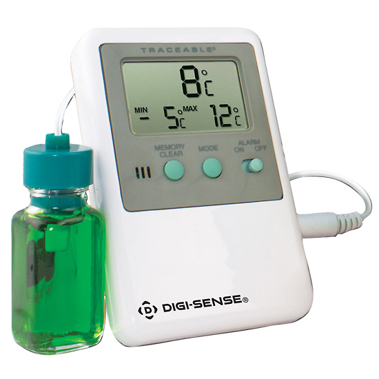 Digi Sense Calibrated Fridge Freezer Digital Thermometer 1 bottle probe