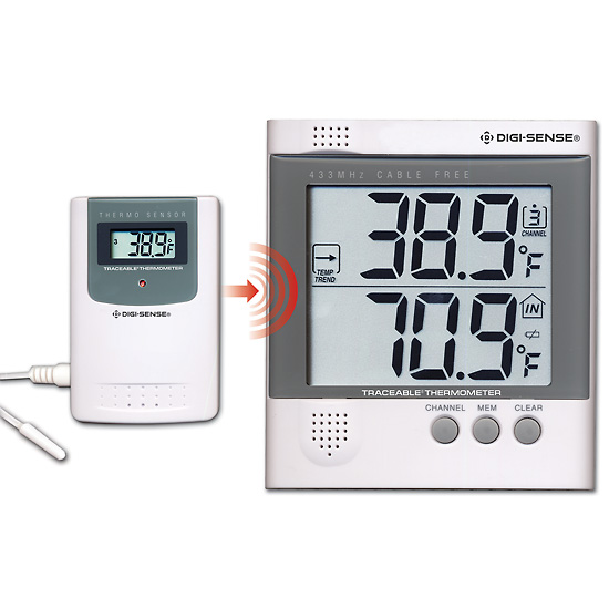 Digi Sense Calibrated Wireless Digital Thermometer Set 1 remote sensor