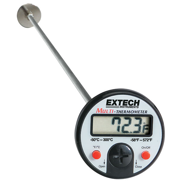 Extech 392052 Flat surface digital thermometer with 5 stainless steel