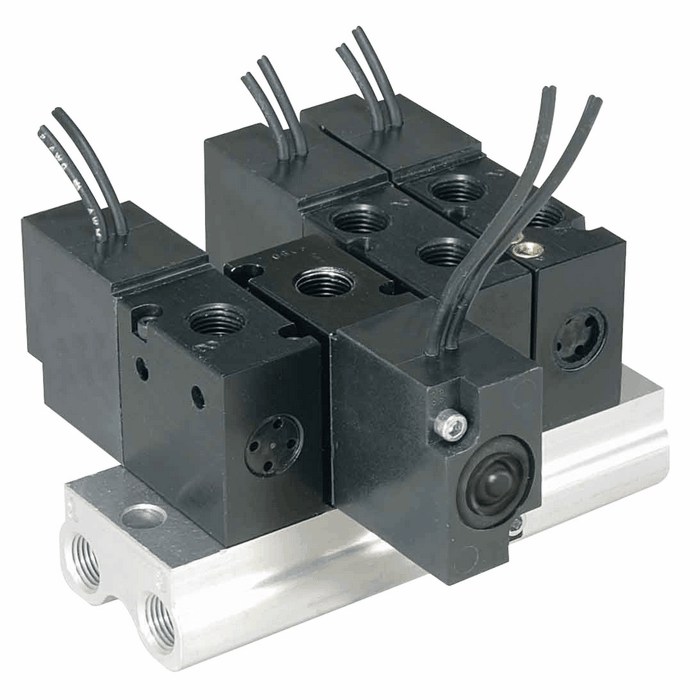 Parker 2 Station Manifold for XM Solenoid Valves 1 4 NPT F ports from