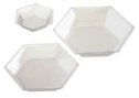 Representative photo only Hexagonal Weigh Dish Extra Large 5 1 2 o d X 1 1 4 d 350ml capacity 500 pk