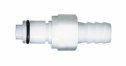 Representative photo only Quick Disconnect Hose Barb Insert Valved 1 4 in Tube ID 1 8 in Flow Size PP