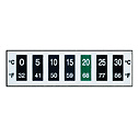 Representative photo only Seven Point Horizontal Thermometer with Adhesive Backing 86 to 140F 25 pack