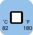 Representative photo only One Temperature point indicating labels temperature point 160F 71C 50 pk